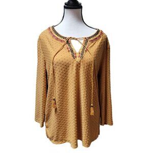 Daniel Rainn Swiss-dot blouse with embellished neck line - Large